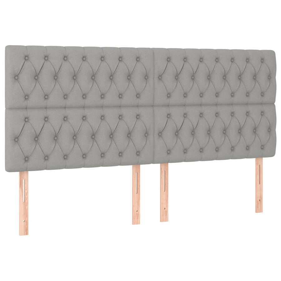 Bedframe met hoofdeinde stof lichtgrijs 180x200 cm 180 x 200 cm Getuft ontwerp