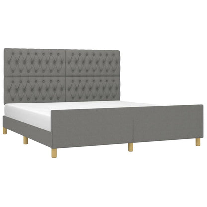 Bedframe Met Hoofdeinde Stof Donkergrijs 180 x 200 cm Getuft ontwerp