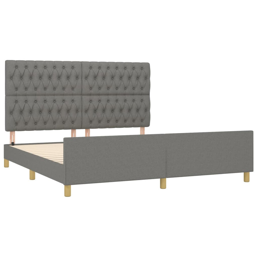 Bedframe Met Hoofdeinde Stof Donkergrijs 180 x 200 cm Getuft ontwerp