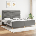 Bed frame without mattress fabric dark gray 180x200 cm