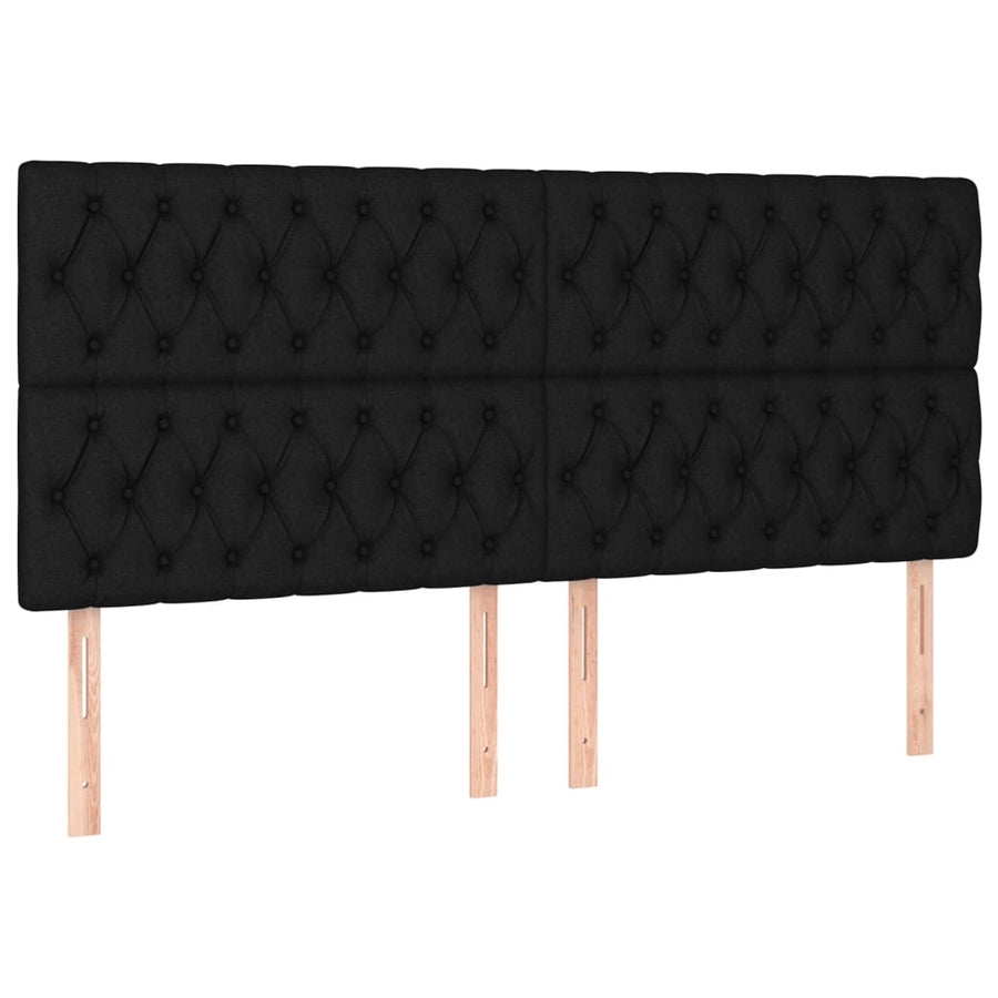 Bedframe Met Hoofdeinde Stof Zwart 180 x 200 cm Getuft ontwerp