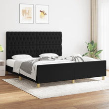 Bedframe Met Hoofdeinde Stof Zwart 180 x 200 cm Getuft ontwerp