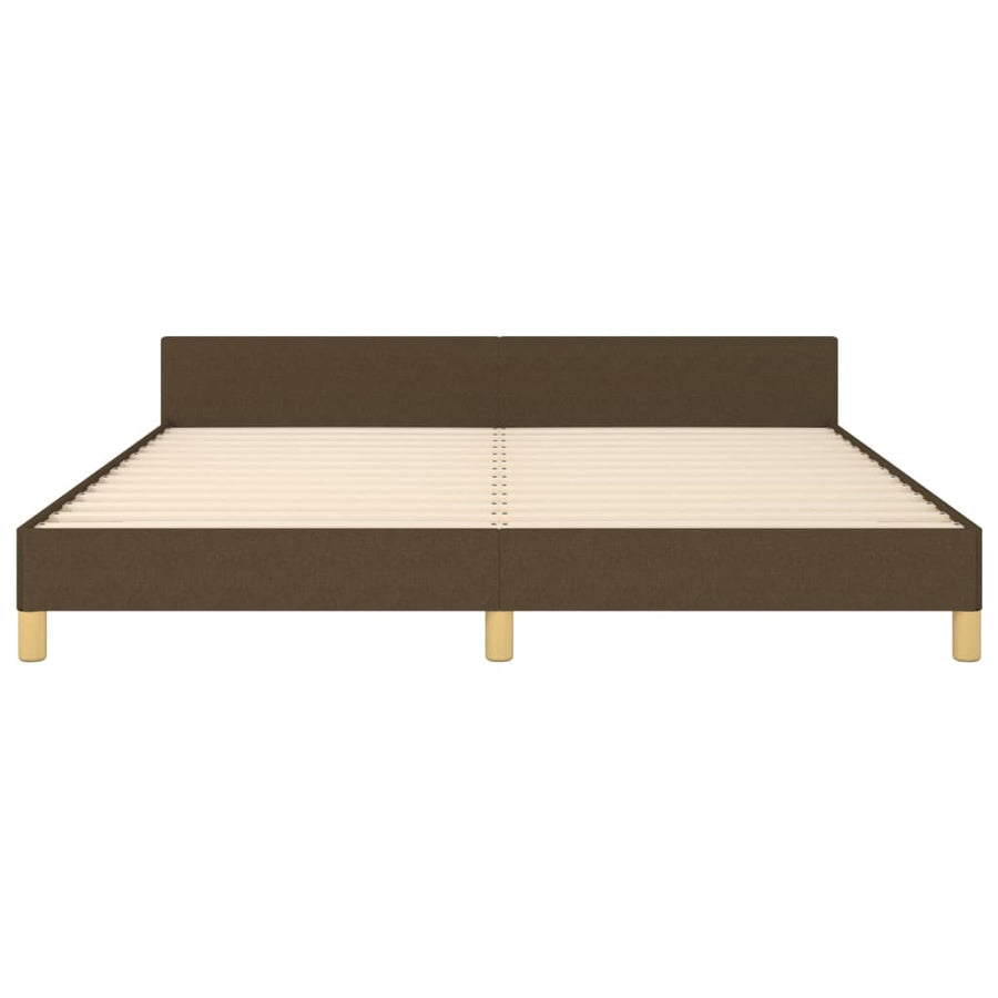 Bedframe Met Hoofdeinde Stof Donkerbruin 180 x 200 cm Getuft ontwerp
