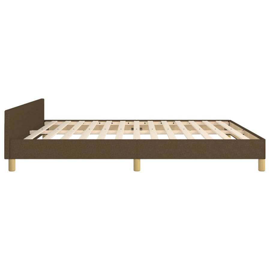 Bedframe Met Hoofdeinde Stof Donkerbruin 180 x 200 cm Getuft ontwerp