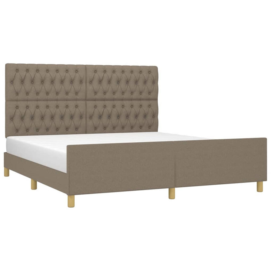 Bedframe Met Hoofdeinde Stof Taupe 180 x 200 cm Getuft ontwerp