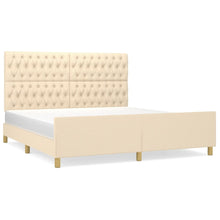Bedframe Met Hoofdeinde Stof Kleurig Crème 180 x 200 cm Getuft ontwerp