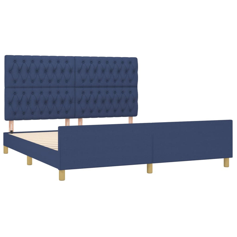 Bedframe Met Hoofdeinde Stof Blauw 180 x 200 cm Getuft ontwerp