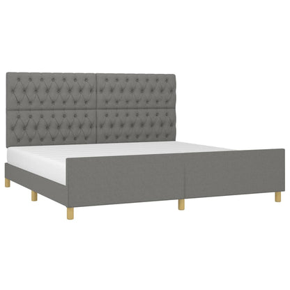 Bedframe Met Hoofdeinde Stof Donkergrijs 200 x 200 cm Getuft ontwerp