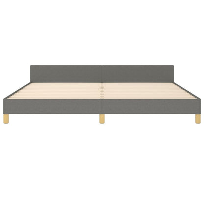 Bedframe Met Hoofdeinde Stof Donkergrijs 200 x 200 cm Getuft ontwerp