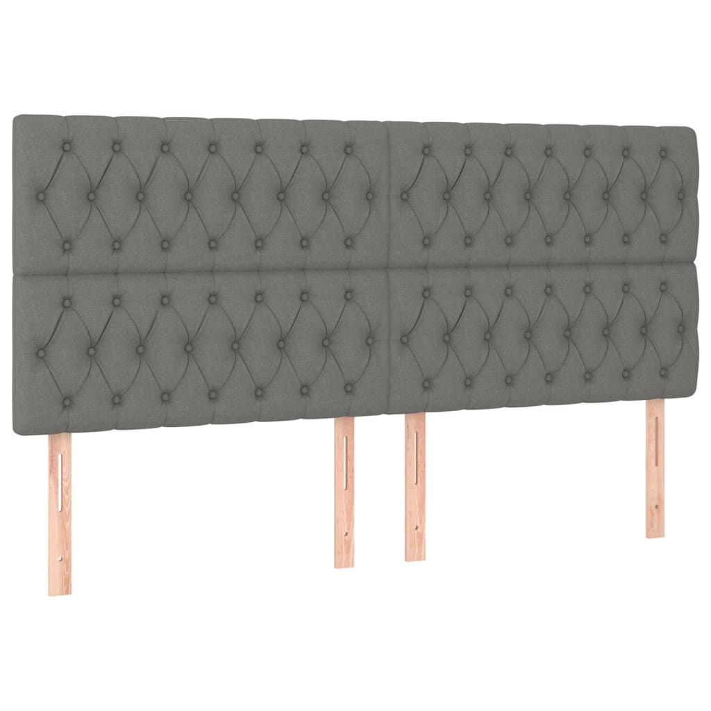 Bedframe Met Hoofdeinde Stof Donkergrijs 200 x 200 cm Getuft ontwerp