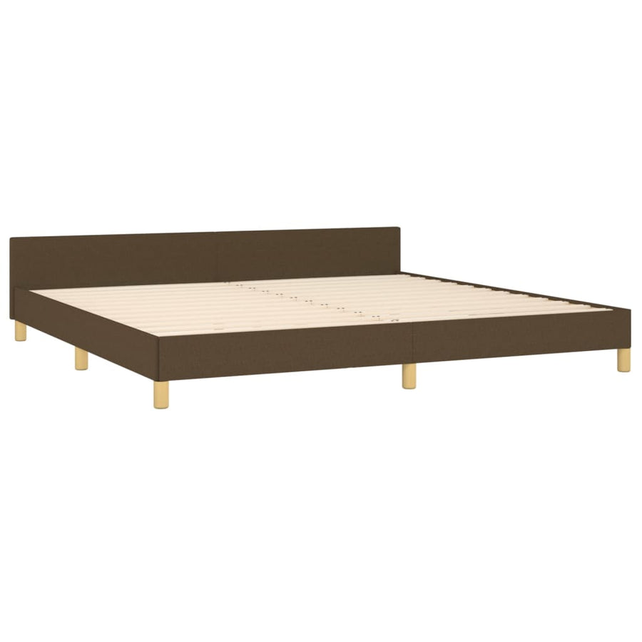 Bedframe Met Hoofdeinde Stof Donkerbruin 200 x 200 cm Getuft ontwerp