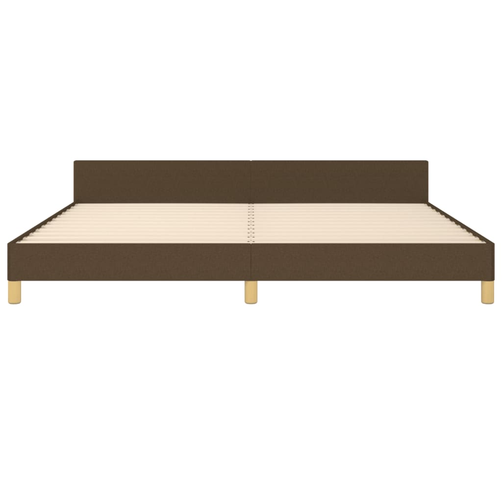 Bedframe Met Hoofdeinde Stof Donkerbruin 200 x 200 cm Getuft ontwerp