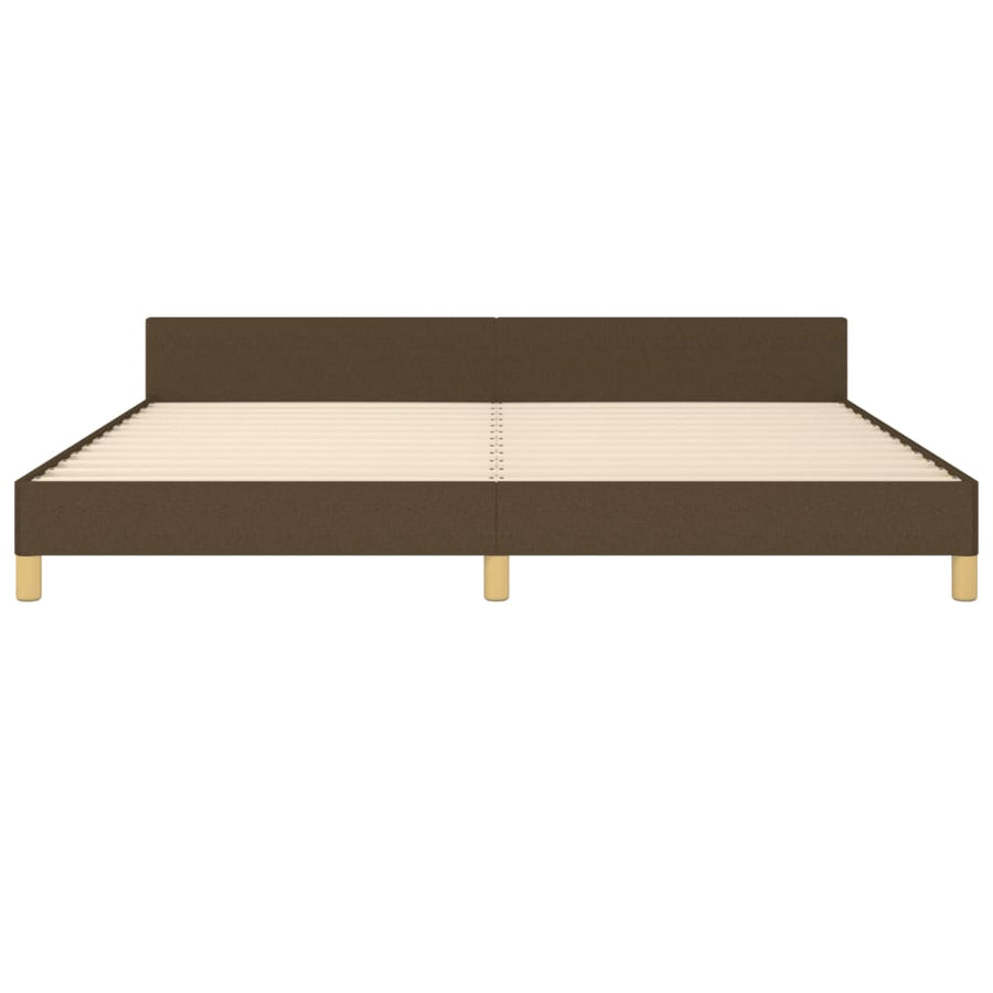 Bedframe Met Hoofdeinde Stof Donkerbruin 200 x 200 cm Getuft ontwerp