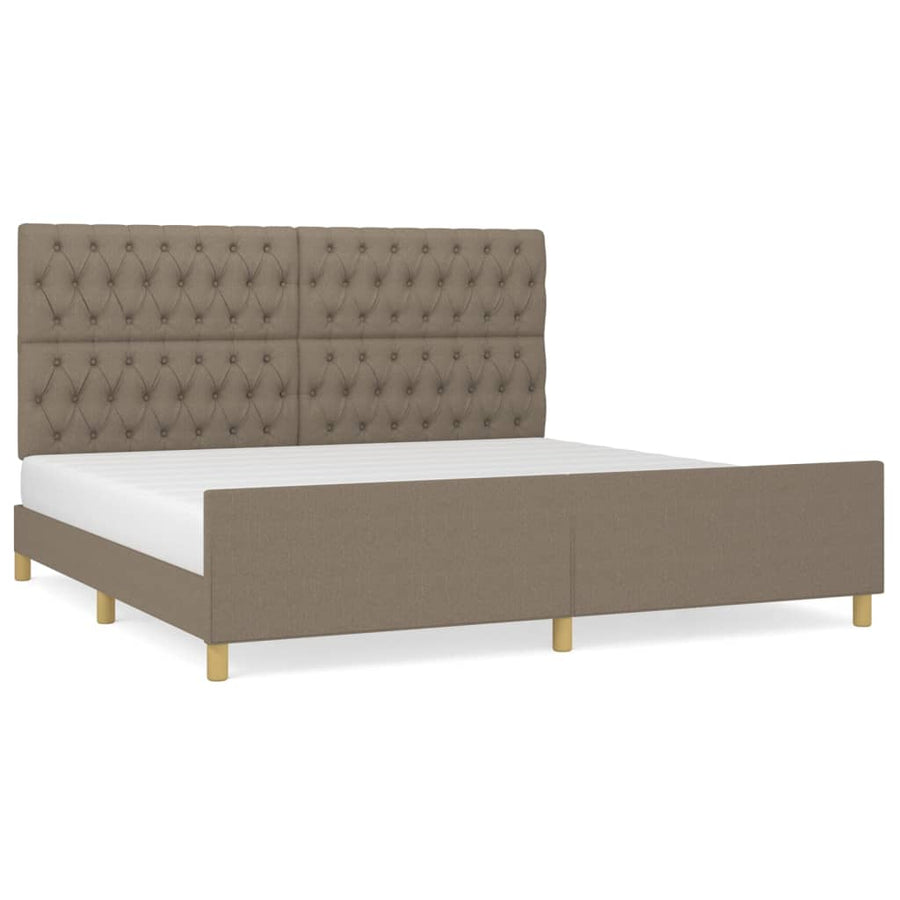 Bedframe Met Hoofdeinde Stof Taupe 200 x 200 cm Getuft ontwerp