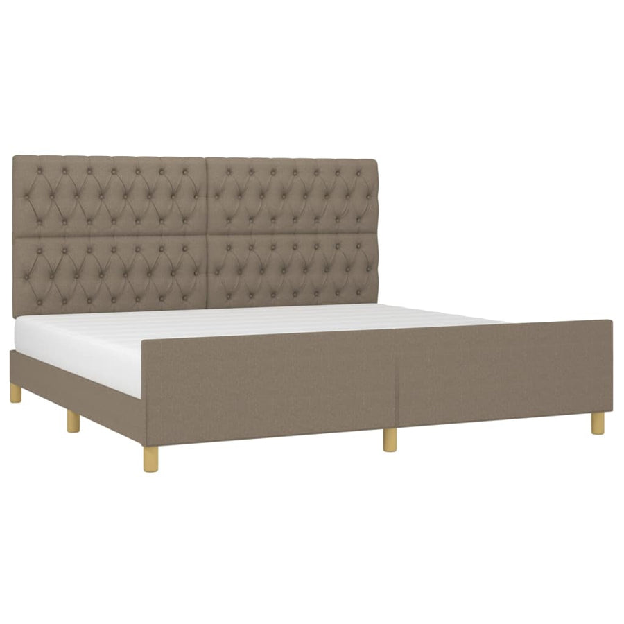 Bedframe Met Hoofdeinde Stof Taupe 200 x 200 cm Getuft ontwerp