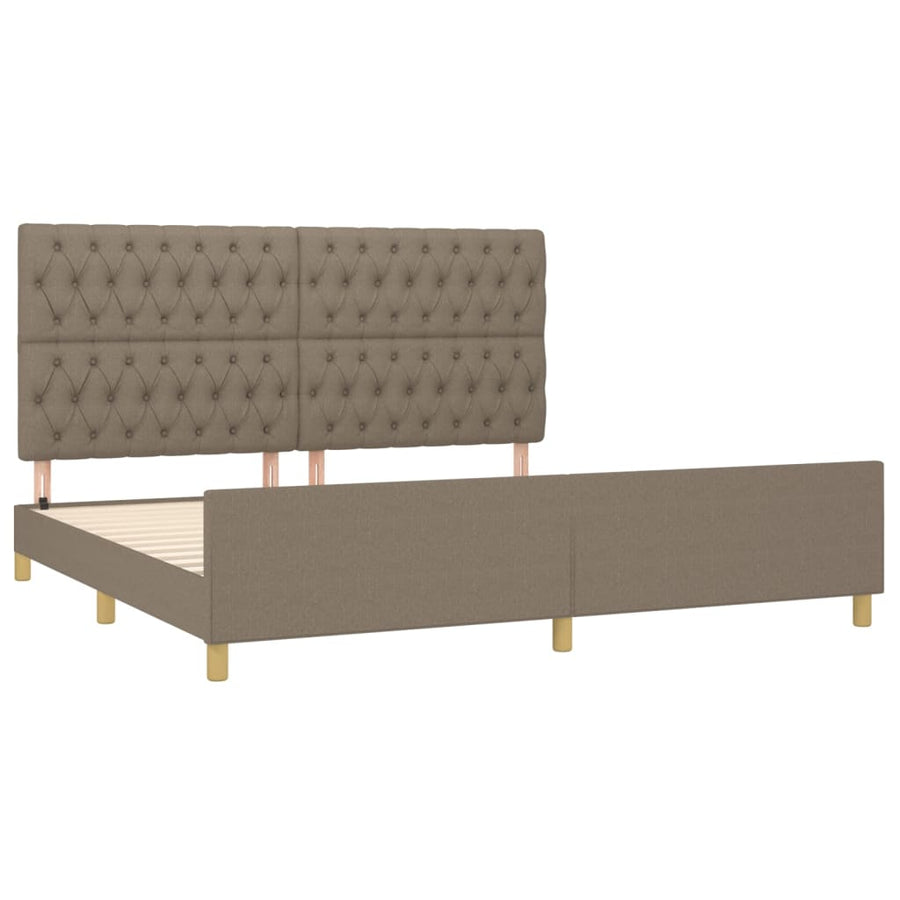 Bedframe Met Hoofdeinde Stof Taupe 200 x 200 cm Getuft ontwerp