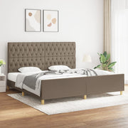 Bedframe taupe 200x200 cm met hoofdeinde