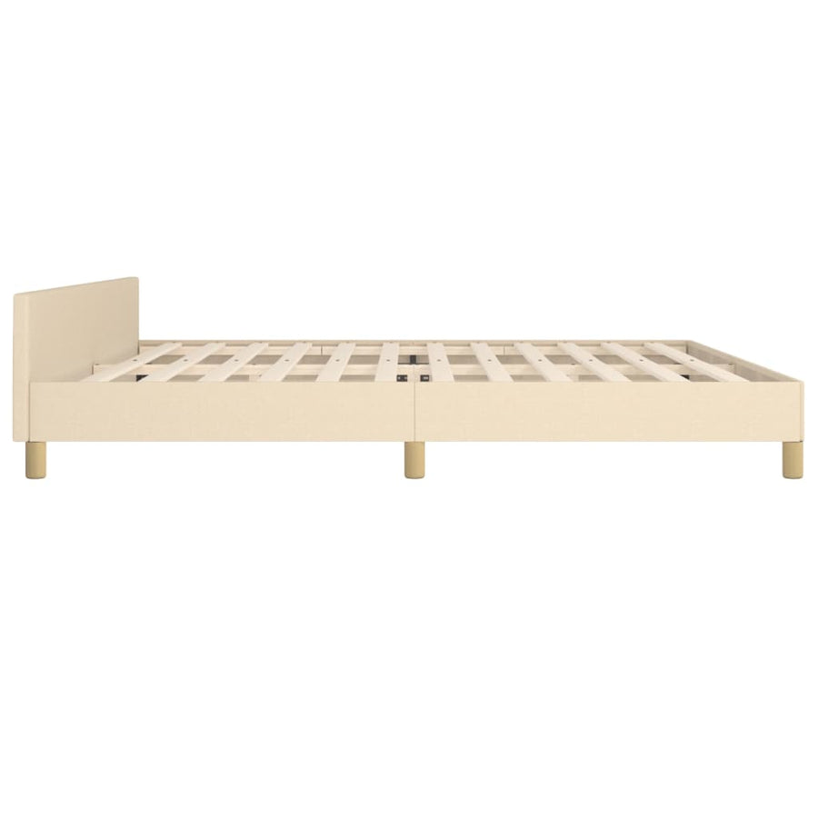 Bedframe Met Hoofdeinde Stof Kleurig Crème 200 x 200 cm Getuft ontwerp