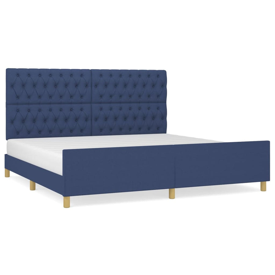 Bedframe Met Hoofdeinde Stof Blauw 200 x 200 cm Getuft ontwerp