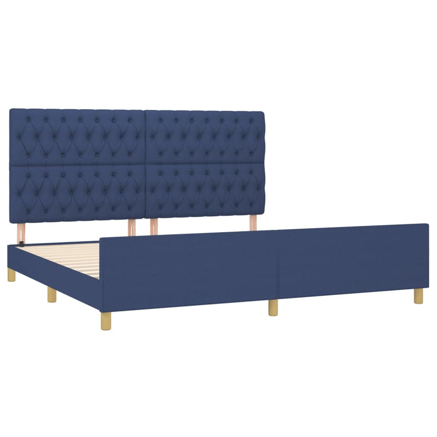 Bedframe Met Hoofdeinde Stof Blauw 200 x 200 cm Getuft ontwerp