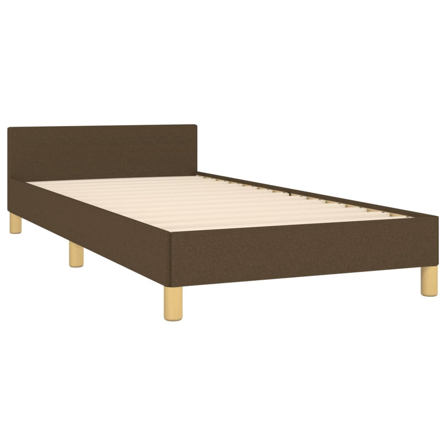 Bedframe Met Hoofdeinde Stof Donkerbruin 80 x 200 cm Knopen