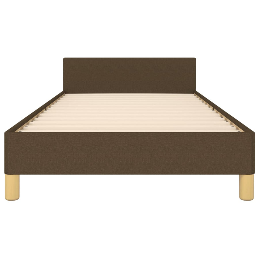 Bedframe Met Hoofdeinde Stof Donkerbruin 80 x 200 cm Knopen