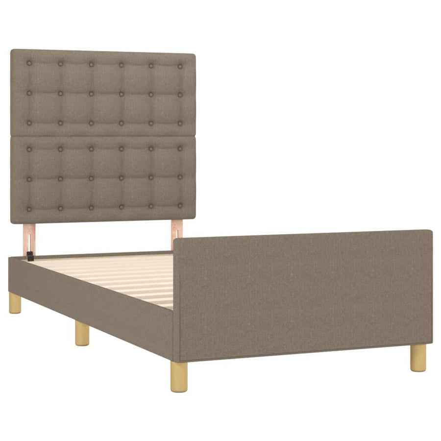 Bedframe Met Hoofdeinde Stof Taupe 80 x 200 cm Knopen