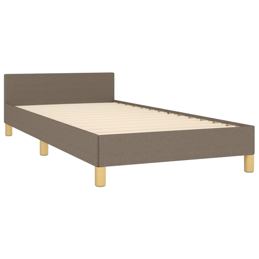 Bedframe Met Hoofdeinde Stof Taupe 80 x 200 cm Knopen