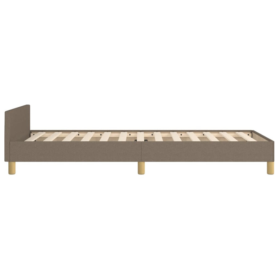 Bedframe Met Hoofdeinde Stof Taupe 80 x 200 cm Knopen