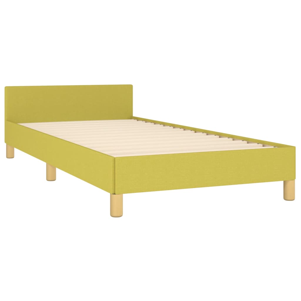 Bedframe Met Hoofdbord Stof Groen 80X200 Cm 80 x 200 cm Knopen