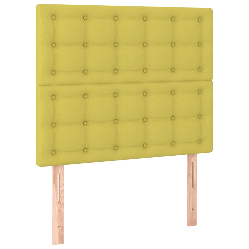 Bedframe Met Hoofdbord Stof Groen 80X200 Cm 80 x 200 cm Knopen