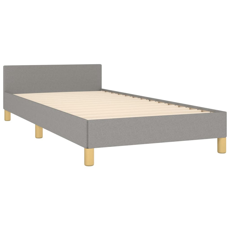 Bedframe Met Hoofdeinde Stof Lichtgrijs 90 x 190 cm Knopen