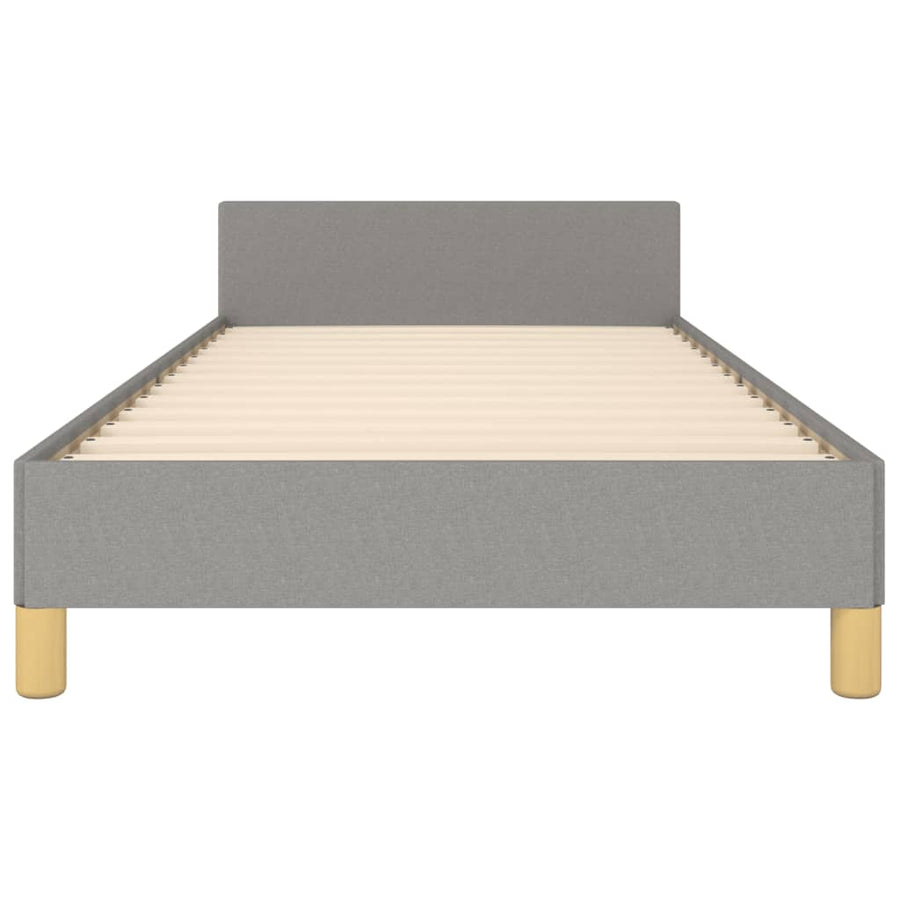 Bedframe Met Hoofdeinde Stof Lichtgrijs 90 x 190 cm Knopen