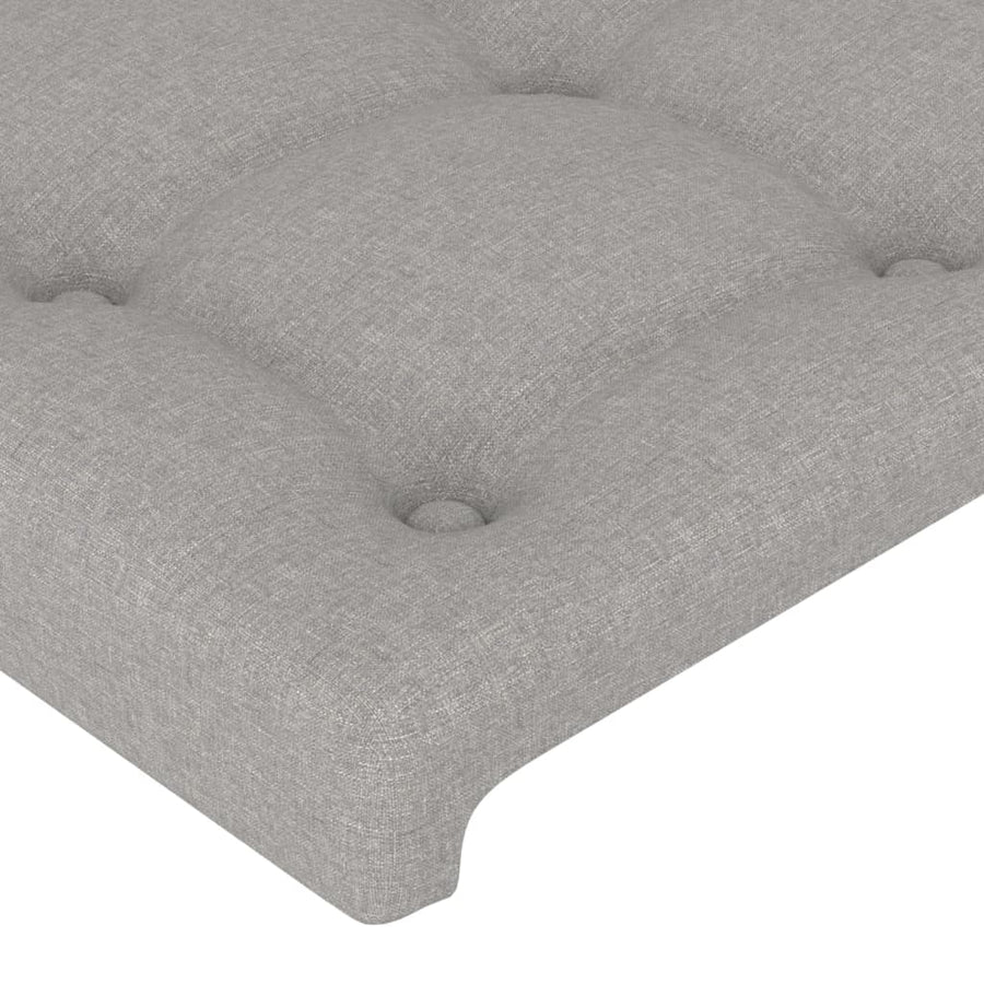 Bedframe Met Hoofdeinde Stof Lichtgrijs 90 x 190 cm Knopen