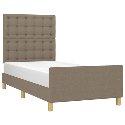 Bedframe Met Hoofdeinde Stof Taupe 90 x 190 cm Knopen