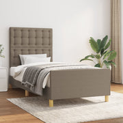 Bedframe 90x190 cm stof taupe met hoofdeinde