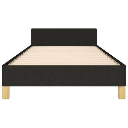 Bedframe Met Hoofdeinde Stof Zwart 90 x 200 cm Knopen