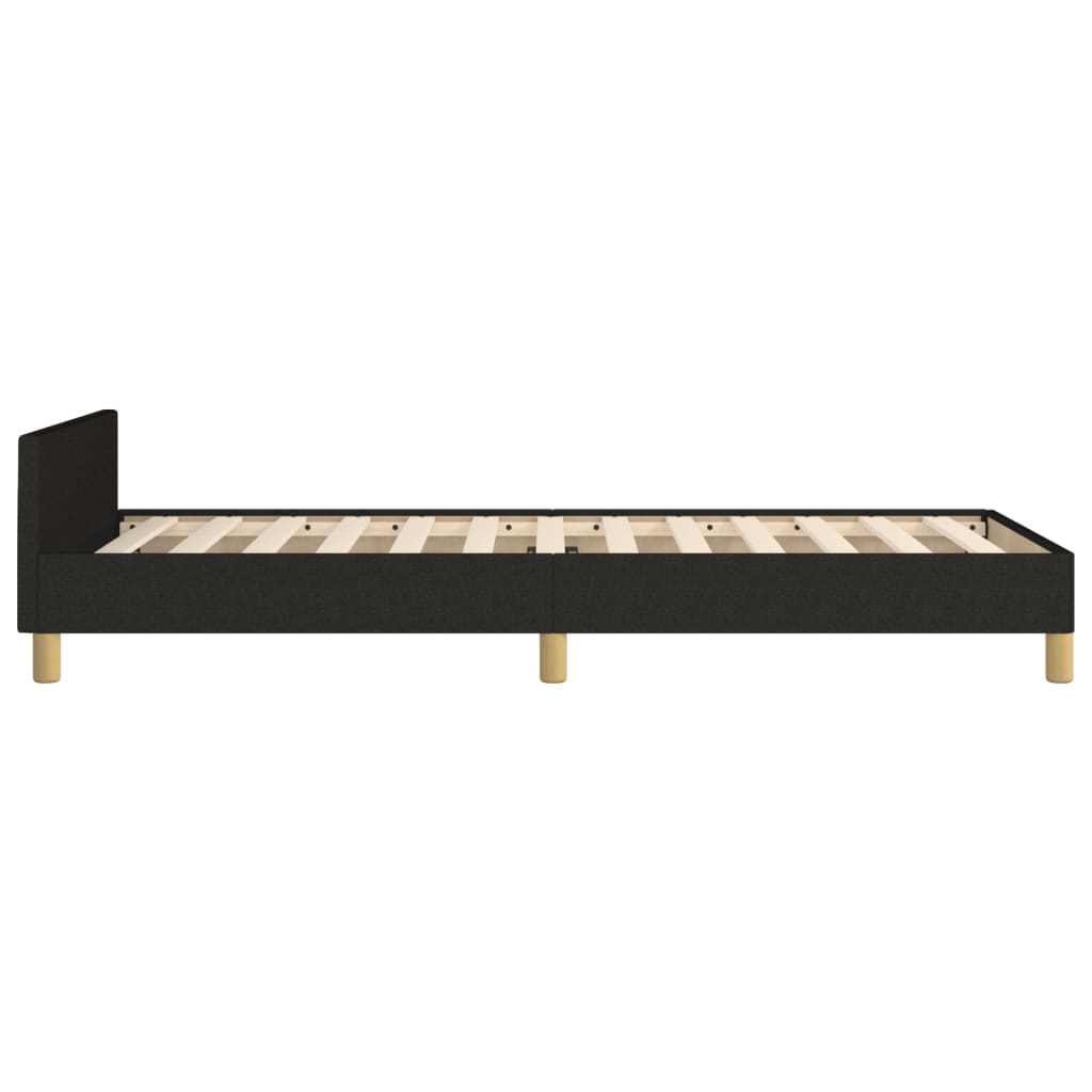 Bedframe Met Hoofdeinde Stof Zwart 90 x 200 cm Knopen