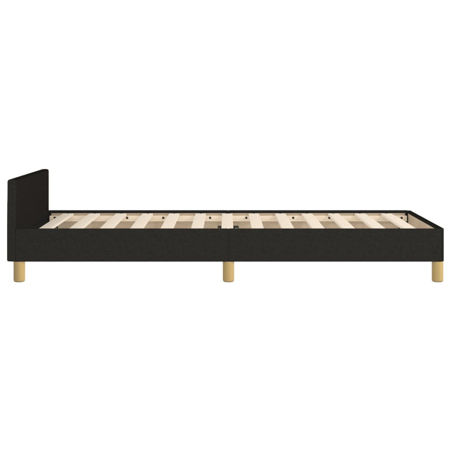 Bedframe Met Hoofdeinde Stof Zwart 90 x 200 cm Knopen