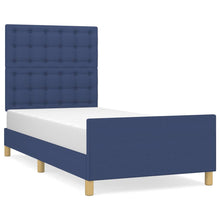 Bedframe Met Hoofdeinde Stof Blauw 90X200 Cm 90 x 200 cm Knopen