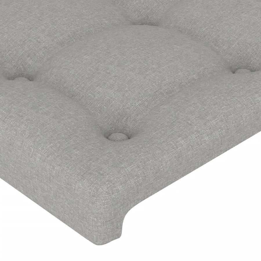 Bedframe met hoofdeinde stof lichtgrijs 100x200 cm 100 x 200 cm Knopen