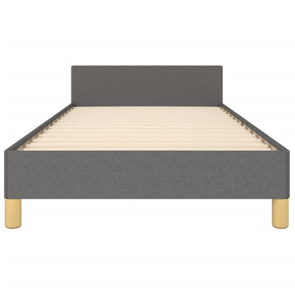 Bedframe Met Hoofdeinde Stof Donkergrijs 100 x 200 cm Knopen