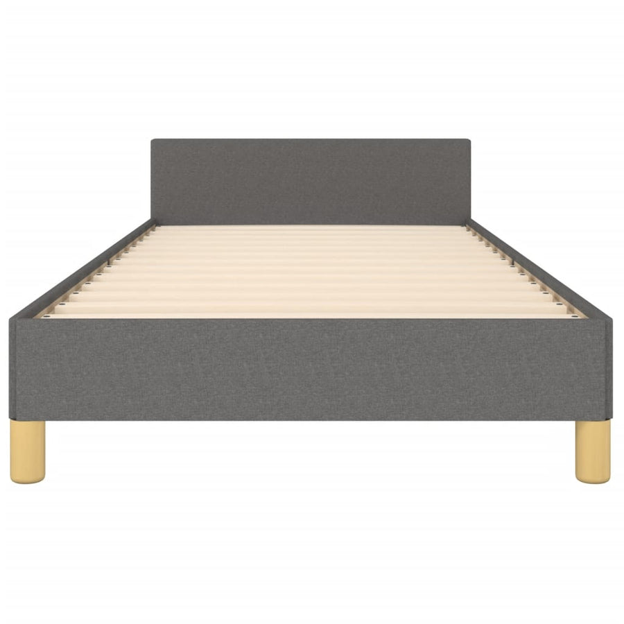 Bedframe Met Hoofdeinde Stof Donkergrijs 100 x 200 cm Knopen