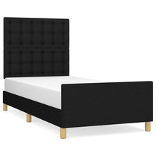 Bedframe Met Hoofdeinde Stof Zwart 100 x 200 cm Knopen