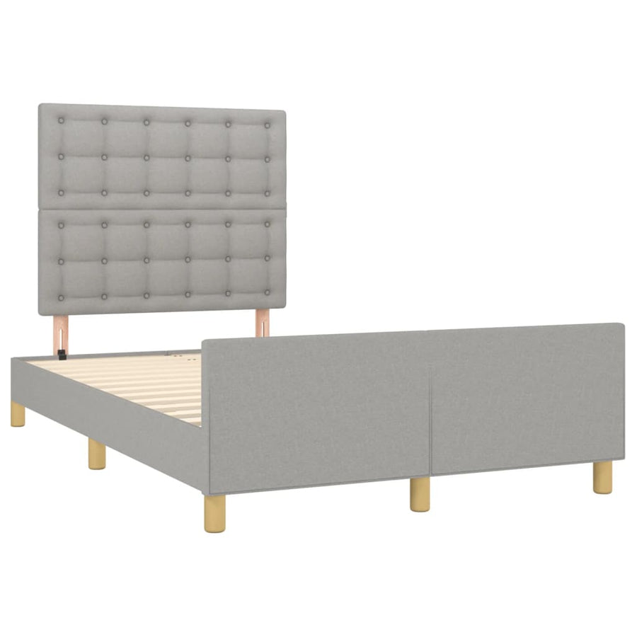 Bedframe met hoofdeinde stof lichtgrijs 120x200 cm 120 x 200 cm Lichtgrijs