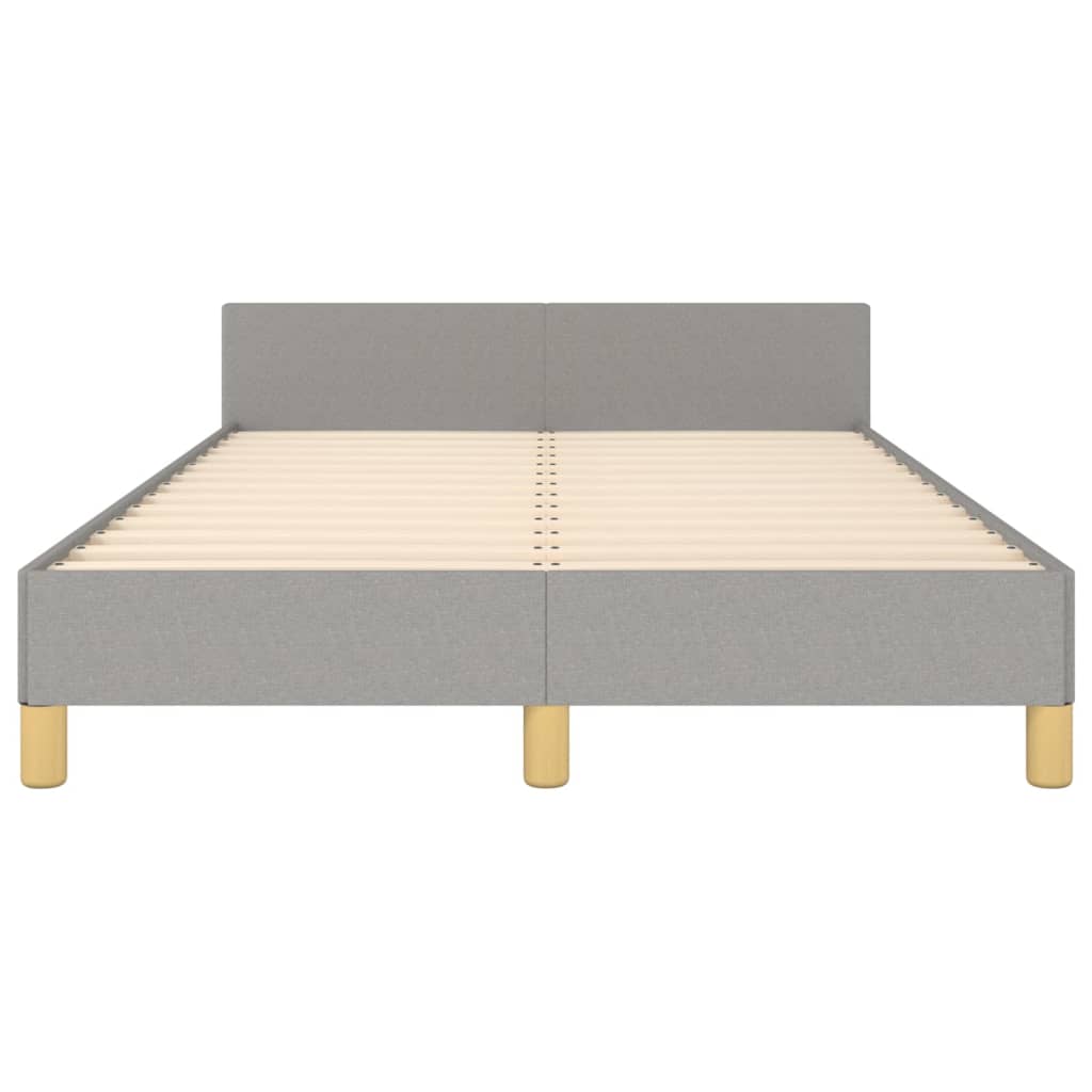 Bedframe met hoofdeinde stof lichtgrijs 120x200 cm 120 x 200 cm Lichtgrijs