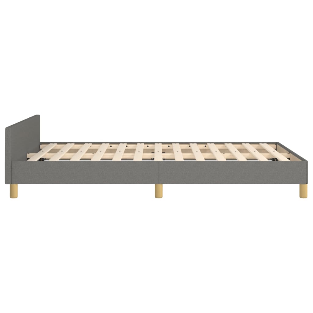 Bedframe Met Hoofdeinde Stof Donkergrijs 120 x 200 cm Knopen