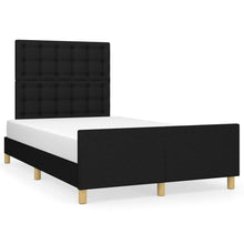 Bedframe Met Hoofdeinde Stof Zwart 120 x 200 cm Knopen