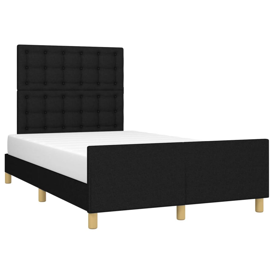 Bedframe Met Hoofdeinde Stof Zwart 120 x 200 cm Knopen