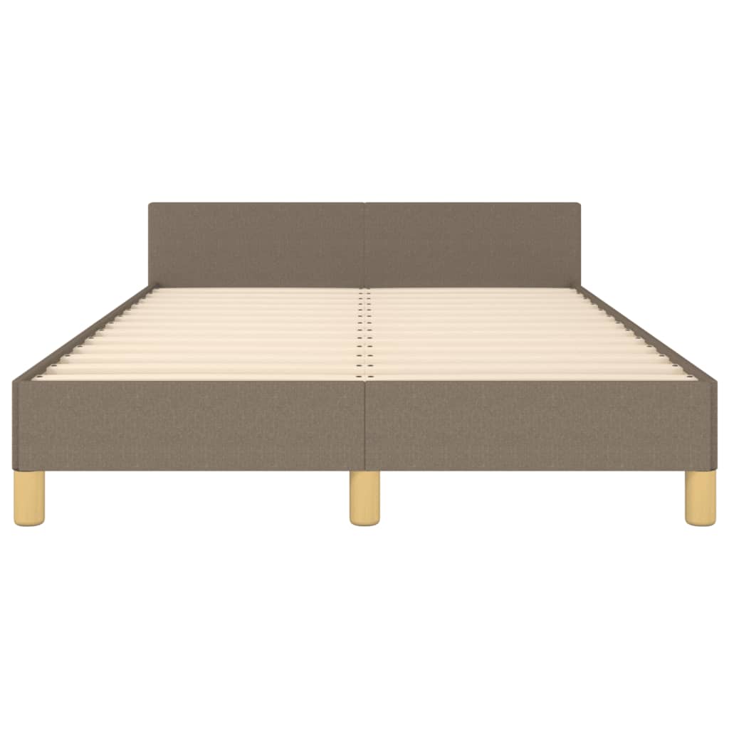 Bedframe Met Hoofdeinde Stof Taupe 120X200 Cm 120 x 200 cm Knopen